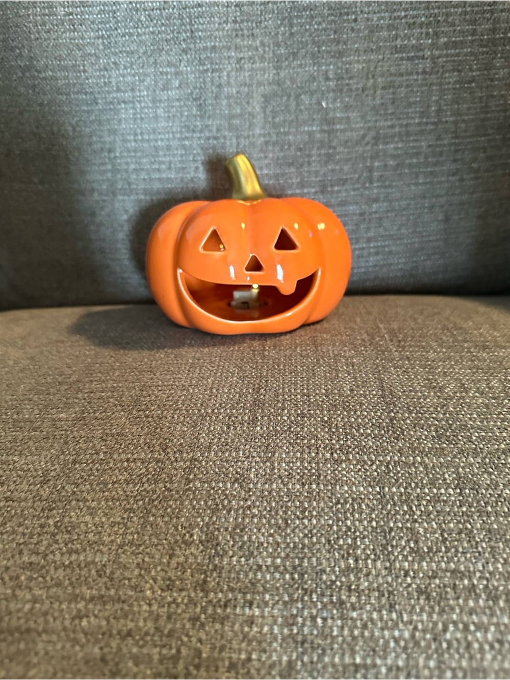 Ceramic Orange Jack-O'-Lantern Pumpkin Accent - Seasonal Home Decor